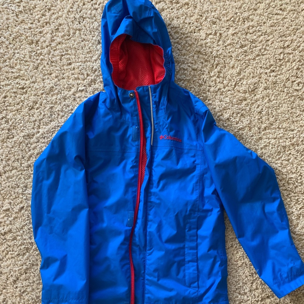 Kids blue XS Columbia rain jacket EUC!